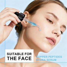 GHK-Cu Peptide Serum, Anti-Aging Face Serum with Copper Peptide and Hyaluronic Acid for Firming, Fine Lines, Wrinkles, Skin Elasticity, Hydrating, 1 fl oz