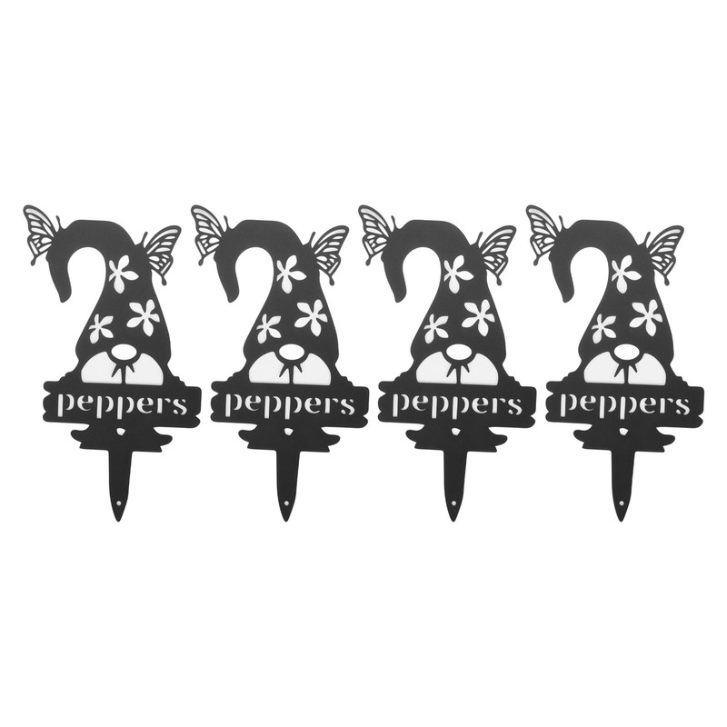 4pcs Gnome Plant Markers Rustproof Metal Plant Labels Fruits Vegetable