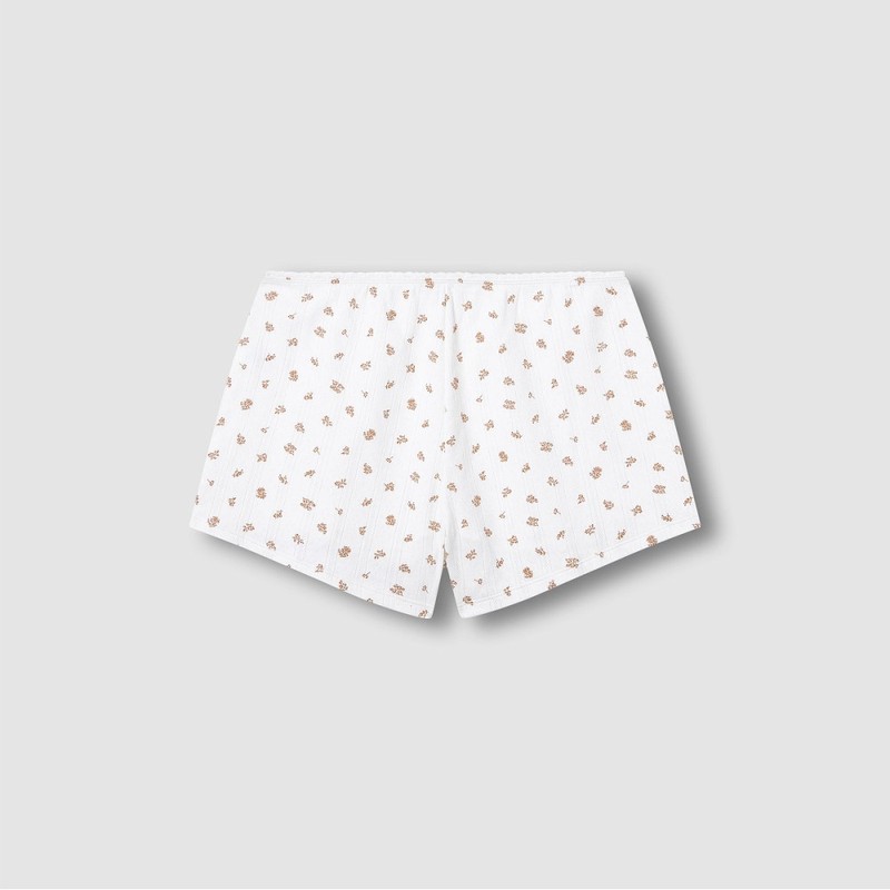 JAJU [JAJU] Women's Cotton Pointelle Sleep Bottoms_Light Brown