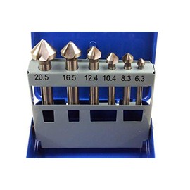 US PRO Tools 6pc Tapered Countersink HSS Drill Bit Set 6.3mm to 20.5mm 2638