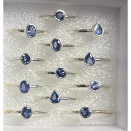 Natural Creations sterling silver stackable ring Size 8 Tanzanite Faceted