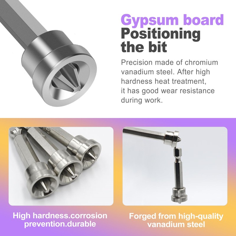 ZeriLion 5Pcs Magnetic Drywall Screw Setter Bit Set - 50mm