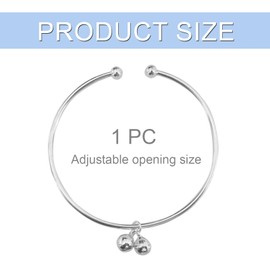 Dainty Silver Bell Anklet for Women, Minimalist Ankle Bracelet with Sweet Tinkling Charms, Elegant Smooth Band Foot Jewellery, Adjustable Simple Design Summer Accessory Gift for Her