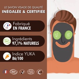 MONSIEUR BARBIER Rhassoul Solid Soap | Face & Skin | French, Natural and Vegan | Cleans and Detoxifies | Based on Rhassoul Clay, Shea Butter and Castor Oil | 100 g