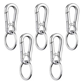 Total: 5 pieces; Material: Zinc Alloy, Carabiner, Small Carabiner, Stainless Steel, Waist Tool, Carabiner, Triangle Ring, Key Holder, Stainless Steel, Ring, Carabiner, Mini, Tool Keychain, Carabiner, Ring, Camping, Accessories