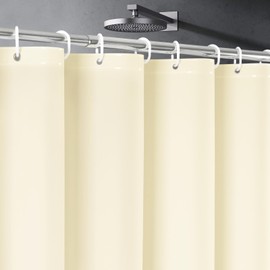 UFRIDAY Beige Shower Curtain Liner Premium PEVA 72 x72 inch,Heavy Duty Shower Curtain with 3 Weighted Magnets, Plastic Waterproof Grey Shower Curtains for Bathroom with 12 Hooks