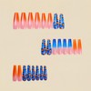 Long Press on Nails Square Blue Orange French Tip Fake