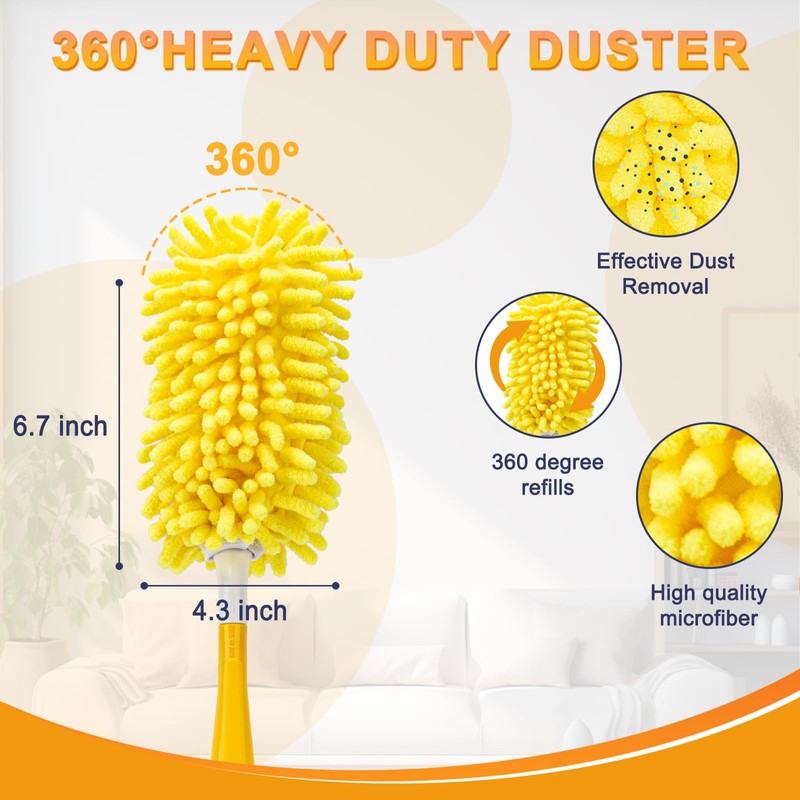 KeFanta Reusable Duster Refill for Swiffer, 360° Heavy Duty Duster
