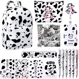 20 Pcs Cow Print Stuff Christmas Cow Print Gift Backpack Pen Notebook Badge Holder Student Girl Birthday Party Favor
