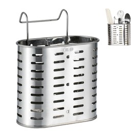 Stainless Steel Cutlery Storage Kitchen Utensil Holder with 2 Compartments Chopsticks Utensils Drainer Stainless Steel Spoon Cutlery Holder Cutlery Storage Cutlery Basket for Chopsticks Fork Spoon