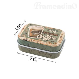 Framendino, 6 Pack Mini Trinkets Decorative Tin Box with Lid Vintage Metal Jewelry Case Containers Random