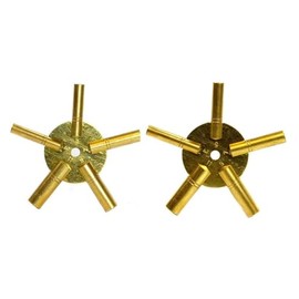 Sluice Monkey 2 Pc Clock Winding Brass Key Set Even & Odd Numbers Universal Wall Clock Keys
