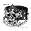 Oidea Men's Leather Bracelet Set (3 Pieces) Punk Rock Style