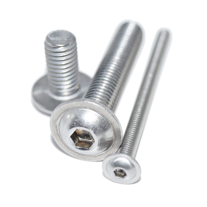 Round-Head Screws with Hexagonal Socket with Flange M10 x 20