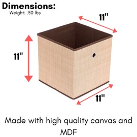Internet's Best Canvas Storage Bin - 2 Pack - Brown - Box Container