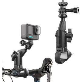 Bike Mount Compatible with GoPro Hero 13 12 11 10 9 8 7 6 5 Session Insta360 Osmo Action and Most Action Camera, Handlebar Mount with 1/4 Adapter