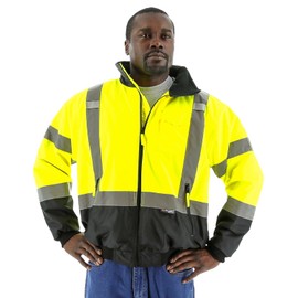 Majestic 75-1311/T2 High Visibility Waterproof Jacket with Removable Fleece Liner, Yellow/Black, XX-Large Tall
