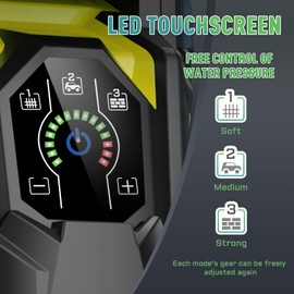 Electric Pressure Washer 5000PSI-Max 3.6GPM Power Washer Touch Screen Adjustable Pressure,4 Nozzles and 500ml Foam Cannon Power Washer Cleaning for Patio Yellow