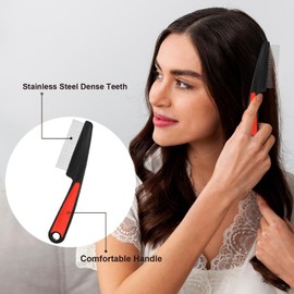 2Pcs Dandruff Comb, Fine Tooth Comb, Lice Comb Psoriasis Comb Energy Comb Scalp Cleaning Comb Dandruff Remover Scalp Detox Comb for Women Men Kids (2PCS)