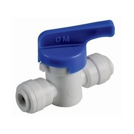 Shut Off Valve, In-Line PF 1/4" x 1/4" | Fittings Push Fit Pipe, 1 x Quantity - PPSV040808W