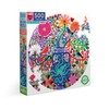 eeBoo: Piece and Love Birds and Flowers 500 Piece Round