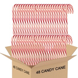 Candy Cane Peppermint Classic Red & White - Individually Wrapped (48 Count, Peppermint)