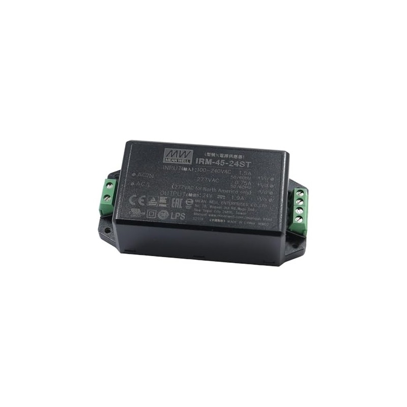 WITTKOWARE IRM-45-24ST Miniature Switching Power Supply with Screw Terminals, Output