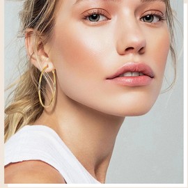 ZORBULAY Gold Hoop Earrings for Women 14K Gold Plated, Varying sizes 20-70mm, High Polish Finish ﻿ (40MM)