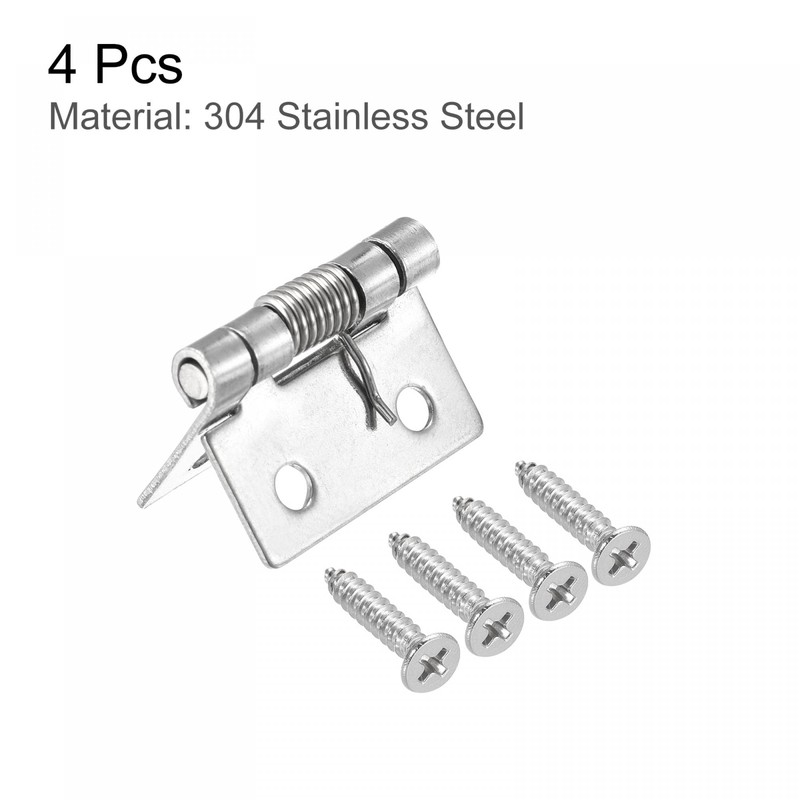 sourcing map Spring Loaded Hinges 1 Inch 304 Stainless Steel