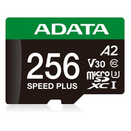ADATA 256 GB Tarjeta de Memoria Speed Plus MicroSDXC UHS-I U3 Clase 10 con Adaptador Color Negro con Verde