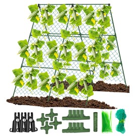 Cucumber Trellis for Garden, 35" X 50" Foldable A-Frame Trellis Garden Plant Climbing Frame for Raised Bed Outdoor Vegetable/Tomato/Flowers/Pea Trellis
