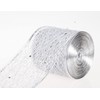 YASEO Silver Sparkling Glitter Mesh Ribbon, Christmas Wired Edge Ribbon