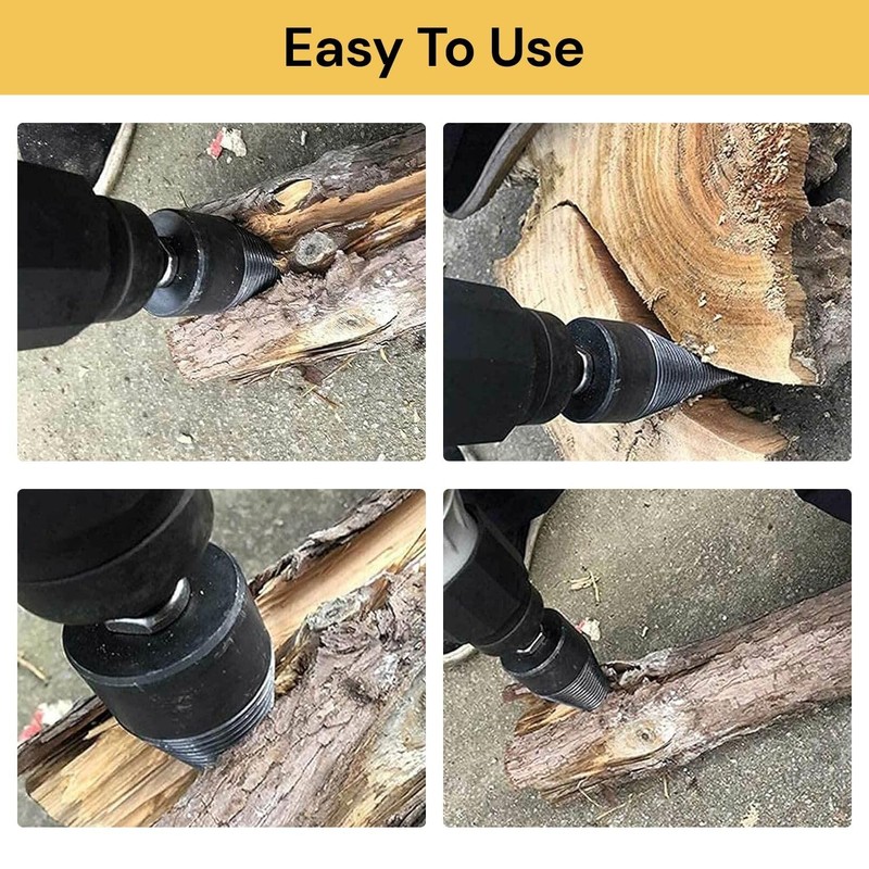 EZONEDEAL 32mm Firewood Log Splitter Wood Splitter Drill,Heavy Duty Drill