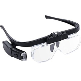 Head Magnifier Glasses USB Rechargeable Eyeglasses Magnifier with 2 LED Lights Magnifying Glasses for Reading and Hobby