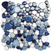 Parrotile Blue Shower Floor Pebbles Tile Bathroom Mosaic Backsplash Wall
