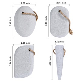 SAMEBUTECO Natural Pumice Stone for Feet Volcanic Pumice Cleaning Stone for Sole of The Foot,Edges of The Foot,Toe Seams Deep Clean,Dry Dead Skin Foot Scrubber White 4 Shapes