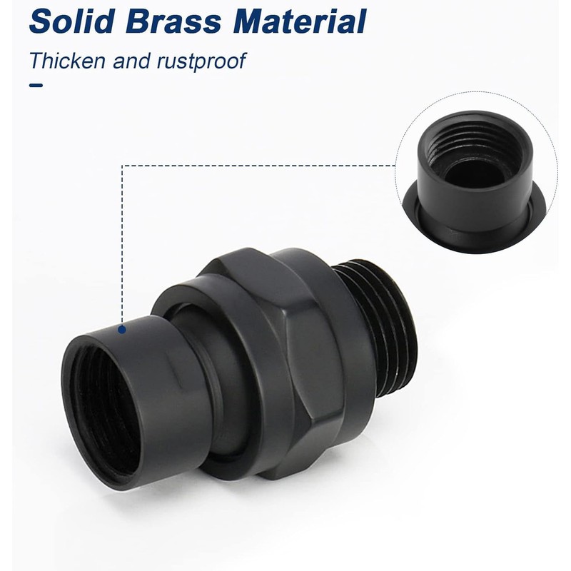 NearMoon Shower Head Swivel Ball Adapter - Solid Brass Shower