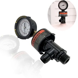 High Flow Manual Air Relief Valve with Pressure Gauge Compatible with FNS, Clean and Clear, Quad DE, 2000 4000 Series Pool and Spa Filters Replacement for 98209800 and 98209803 Models
