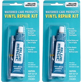 Blue Magic Waterbed/Air Mattress Vinyl Repair Kit: Fast Drying Adhesive and Patches, 2 Pack