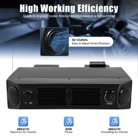 Universal Air Conditioner UN, Car Air Conditioner 12V 30W Universal A/C 32 Pass 4 Way Coil, Maximum Airflow and Cooling Capacity 3 Flow Speed Air Conditioning Evaporator for Car RV