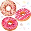 3 Pieces Donut Round Throw Pillow 16 Inch Pink Donut
