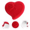 STOBAZA 2 Pack Heart Shaped Ring Boxes Flocked Jewelry Storage