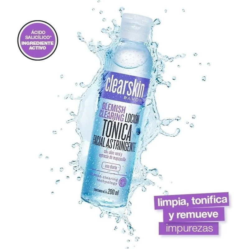 Loción Astringente Clearskin 200ml Piel Acné Avon