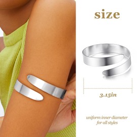 Kakonia Arm Cuff Upper Arm Band for Women Gold Arm Cuff Bangle Bracelets Adjustable Coil Swirl Armlet ArmBand Jewelry,3 Pcs-S