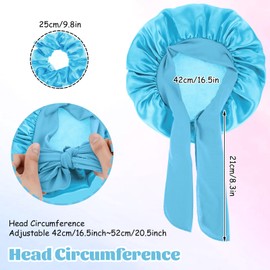 Prasacco 2 Pcs Kids Satin Bonnets, Silk Hair Bonnet for Sleeping Satin Sleep Cap Adjustable Satin Cap Kids Bonnets Elastic Band Sleeping Cap for Curly Natural Hair Kid Bonnets for Girls Boys Toddler