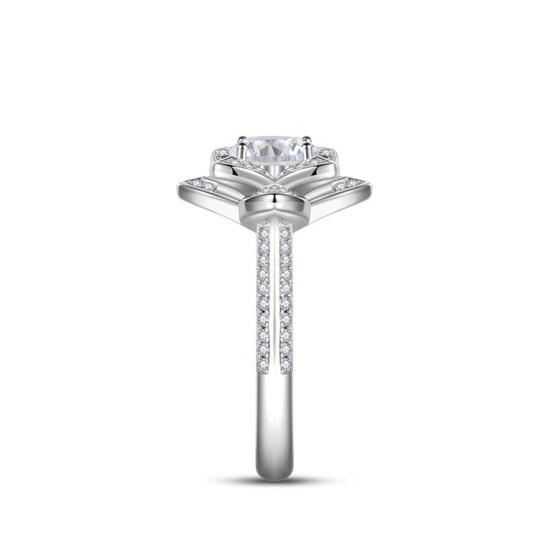 Birth Flower Ring For Women, Sterling S925 Silver April Birthstone