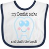 inktastic Dentist Rocks Tooth Baby Bib White and Navy Ddac