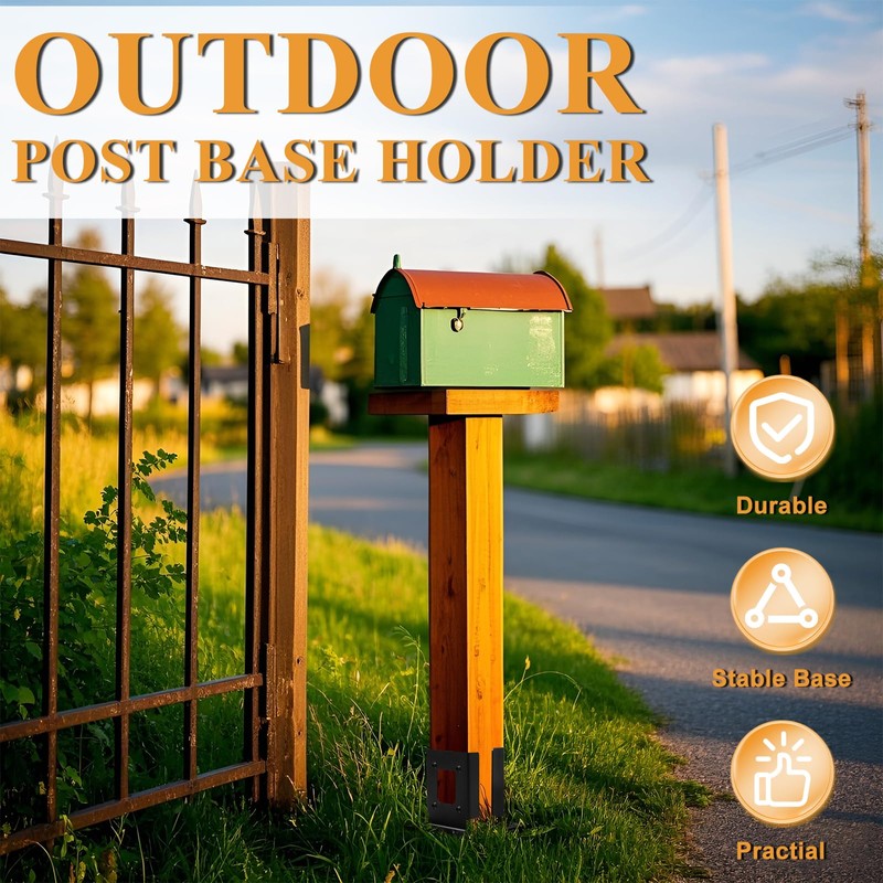 2Pcs Adjustable 4x4 Pergola Post Base for Wood Fence, 4x6