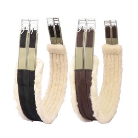SIE EQUESTRIAN Fleece Padded Horse Girth 32" to 56" (Brown, 50 inch)