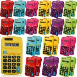 Erinnmy 36 Pack Pocket Calculator,Solar Battery Dual Power Desktop Calculators,8 Digit Display Basic Calculator,Pocket Size Mini Calculators,Calculator for Students Kids School Home Office(6 Colors)